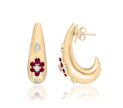 Diamond and Ruby earrings